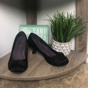 Black Heels with Bow Detail